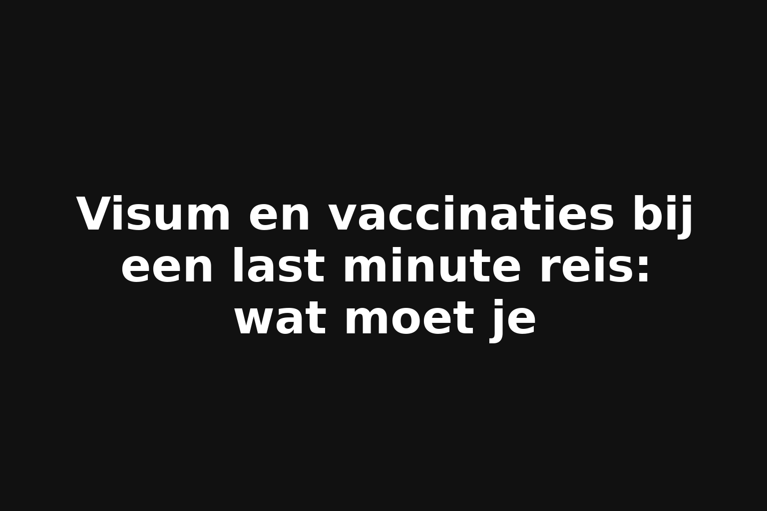 Visum en vaccinaties bij een last minute reis: wat moet je Visum en vaccinaties bij een last minute reis: wat moet je