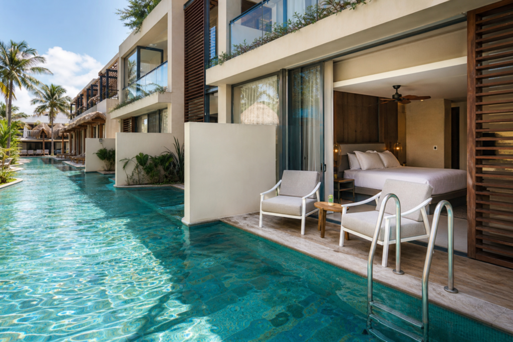 Hotel met swim-up kamer