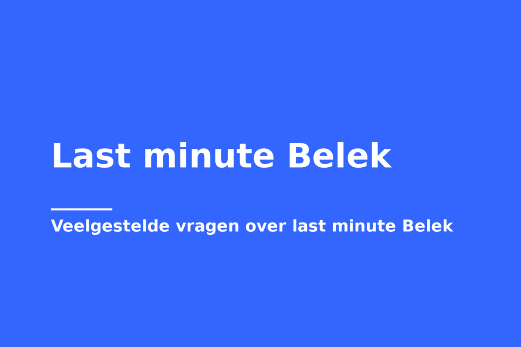 Last minute Belek