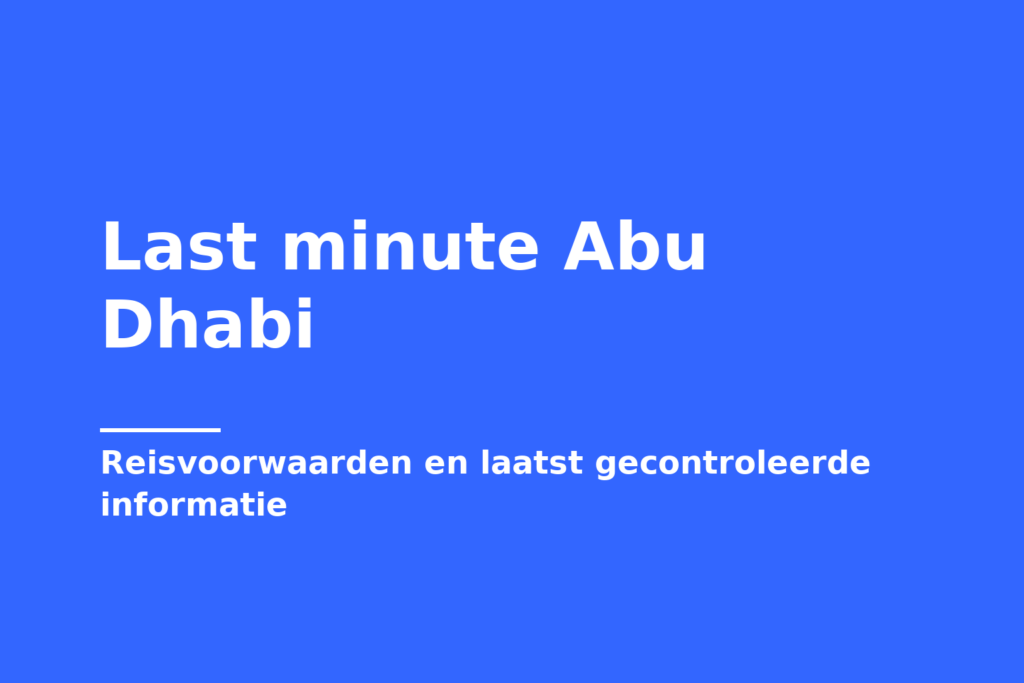 Last minute Abu Dhabi